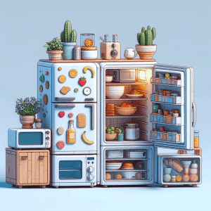 fridge, microwave, and toaster looking fresh