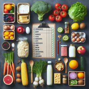An organized shopping list
