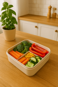 Homemade lunch meal prep for well-being