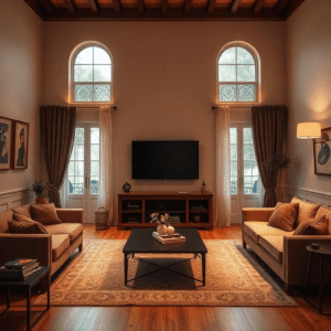 minimalist living room promoting reduced TV usage